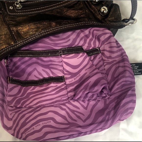 KathyVan Zeeland Metallic Brown Cross Body Bag - Picture 9 of 11